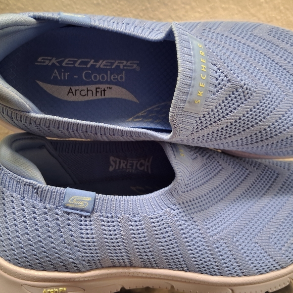 Skechers Light Blue Women's Slip-On Sneakers - Picture 8 of 13